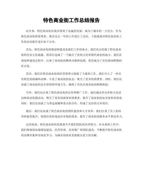 特色商业街工作总结报告