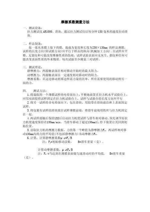摩擦系数测试