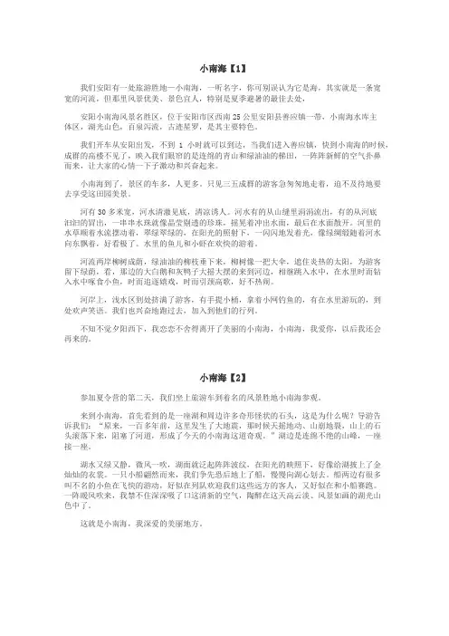 小南海作文
