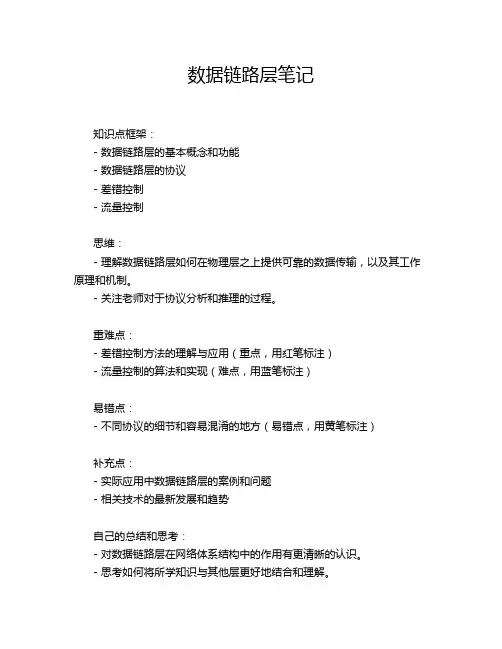 数据链路层笔记
