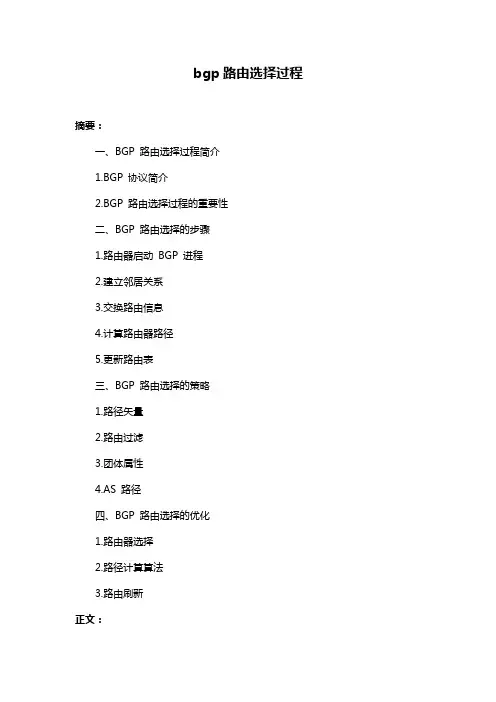 bgp路由选择过程