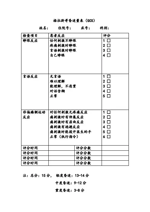 GCS量表