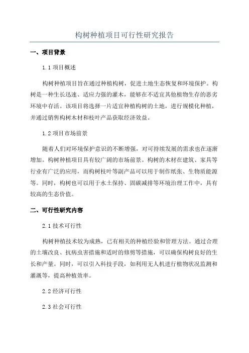 构树种植项目可行性研究报告