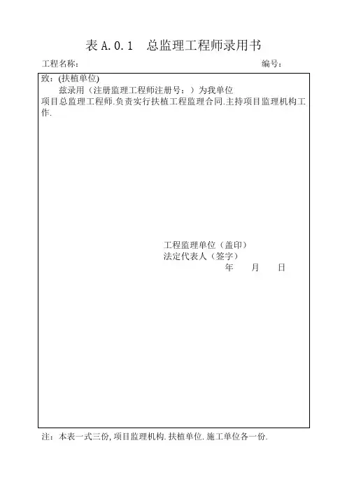 总监理工程师任命书(最新表格)