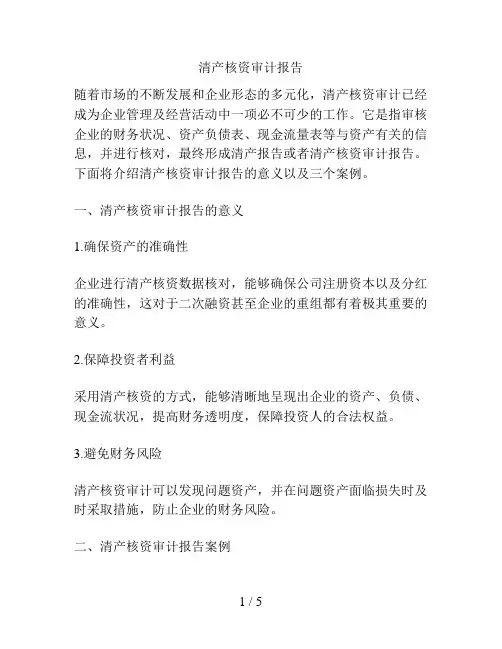 清产核资审计报告