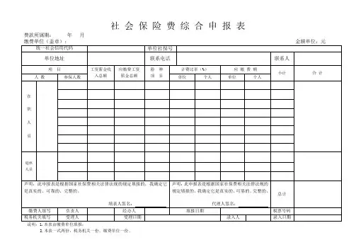 社会保险费综合申报表