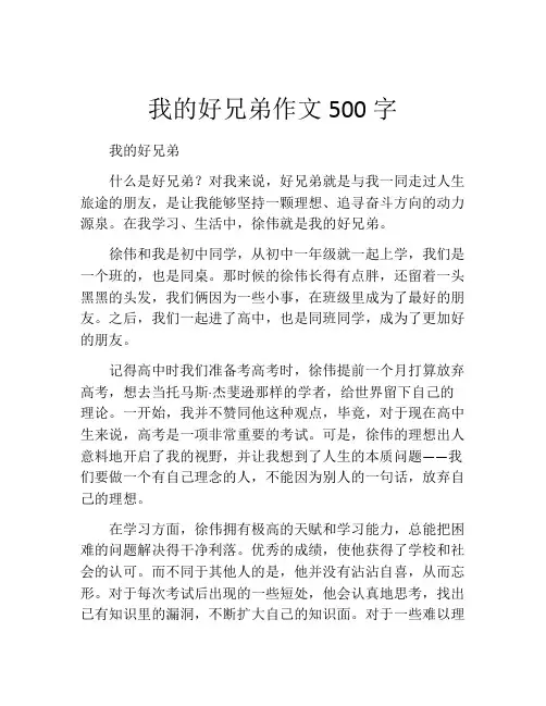 我的好兄弟作文500字