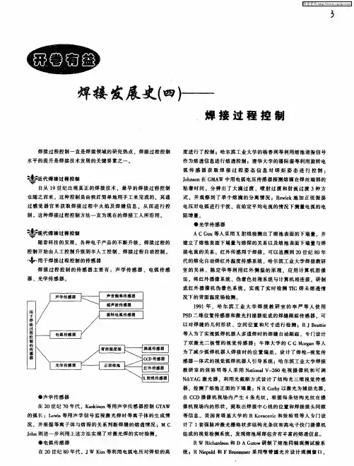 焊接发展史(四)——焊接过程控制