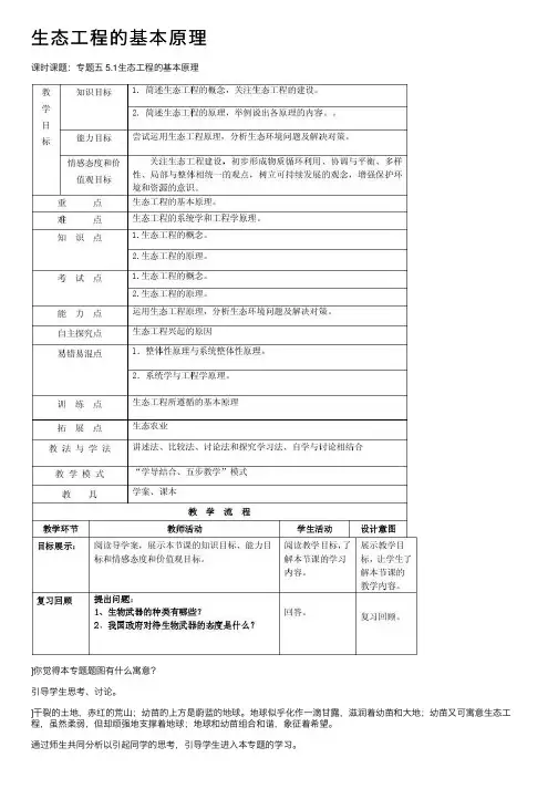 生态工程的基本原理
