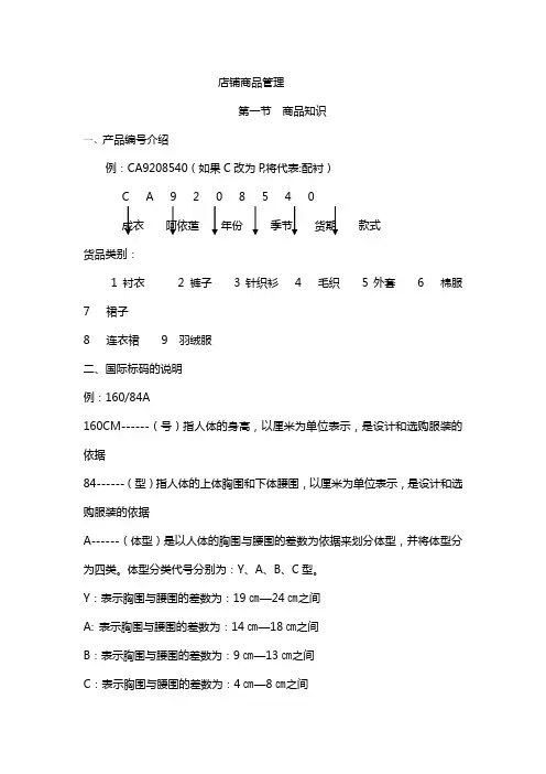 店铺商品管理知识