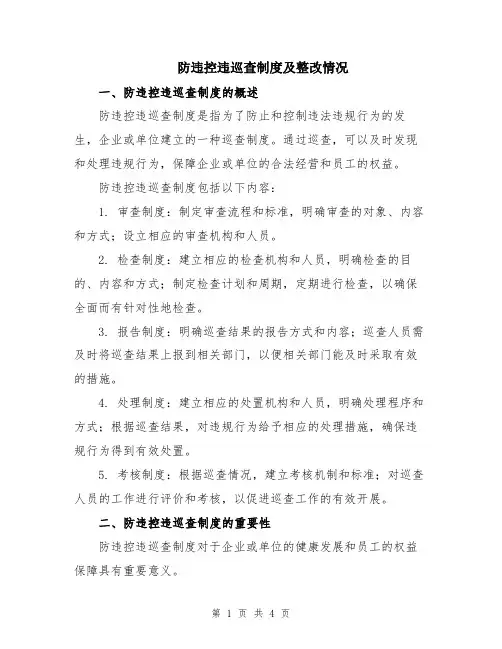 防违控违巡查制度及整改情况