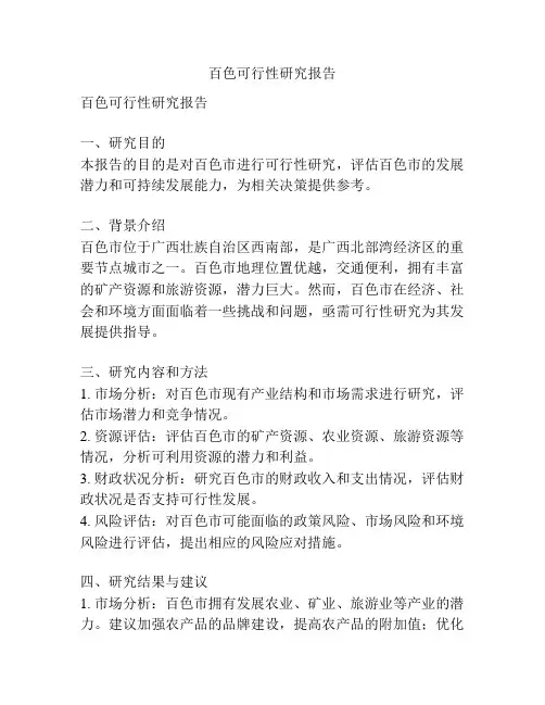 百色可行性研究报告