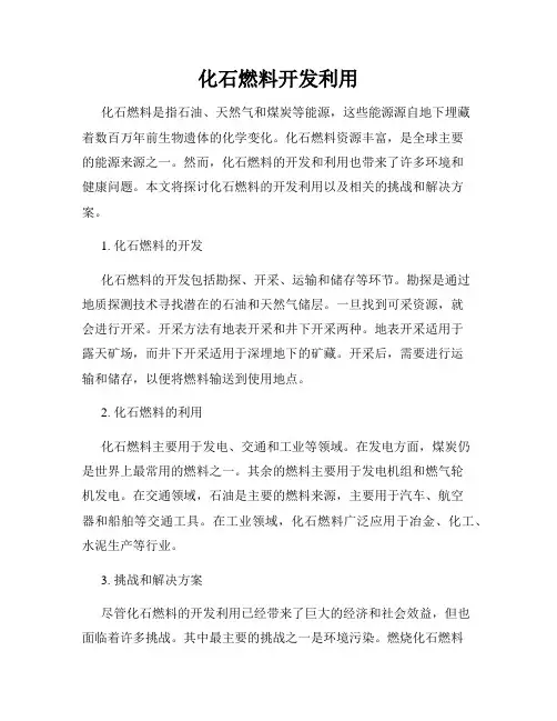 化石燃料开发利用