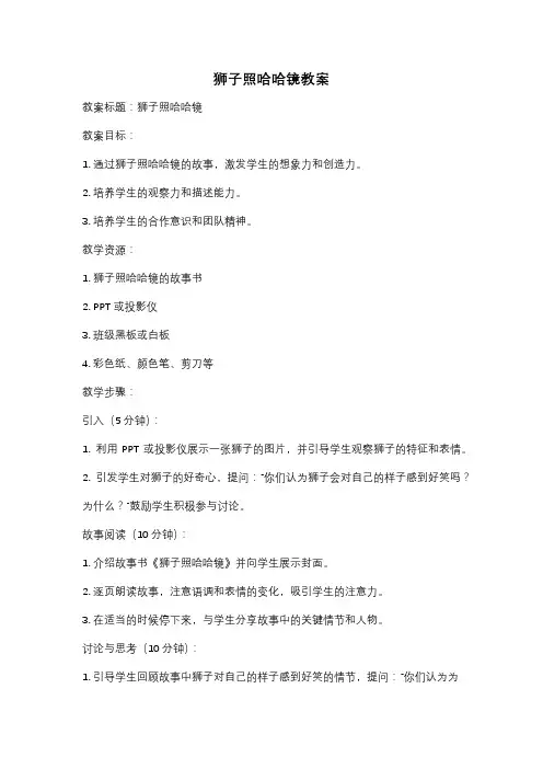 狮子照哈哈镜教案