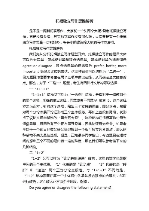 托福独立写作思路解析