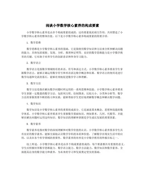 浅谈小学数学核心素养的构成要素
