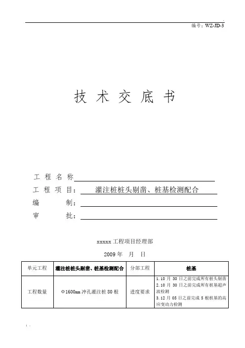 灌注桩技术交底(破桩头)