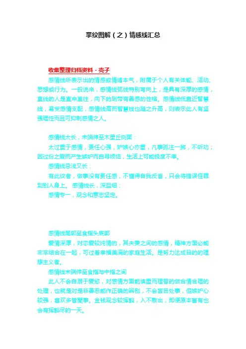 掌纹图解（之）情感线汇总