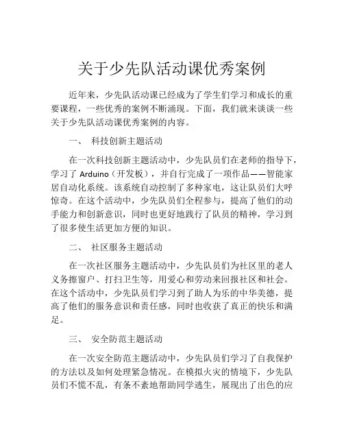 关于少先队活动课优秀案例
