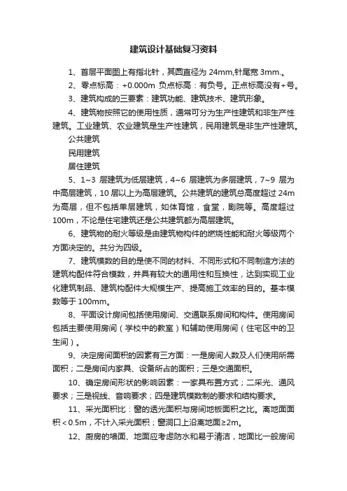 建筑设计基础复习资料