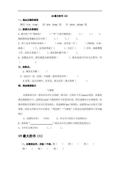 二年级语文下册练习： 21画家和牧童