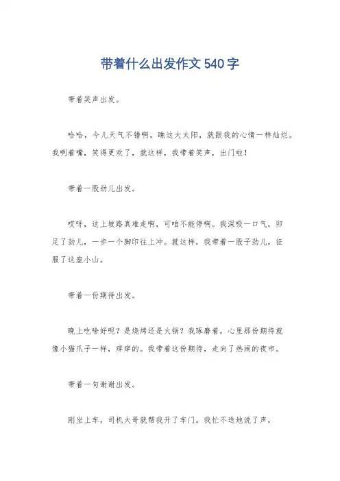 带着什么出发作文540字