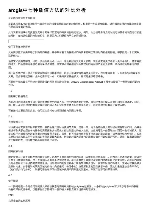 arcgis中七种插值方法的对比分析