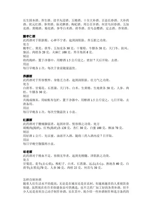 常用药酒