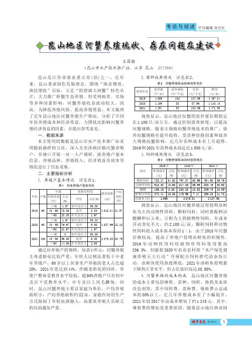 昆山地区河蟹养殖现状、存在问题及建议