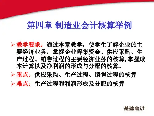 第四章制造业企业会计核算