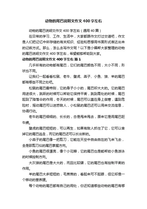 动物的尾巴说明文作文400字左右（通用40篇）