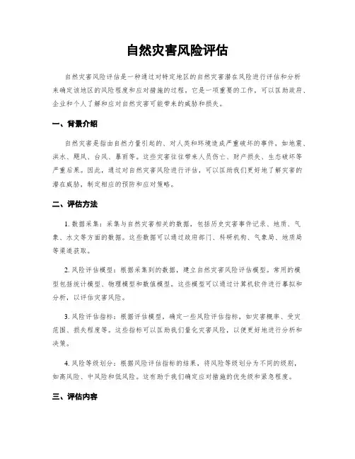 自然灾害风险评估
