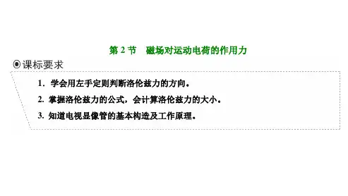 人教版高中物理选择性必修第2册 第一章 安培力与洛伦兹力 第2节 磁场对运动电荷的作用力