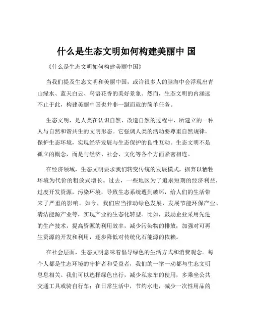 什么是生态文明如何构建美丽中 国