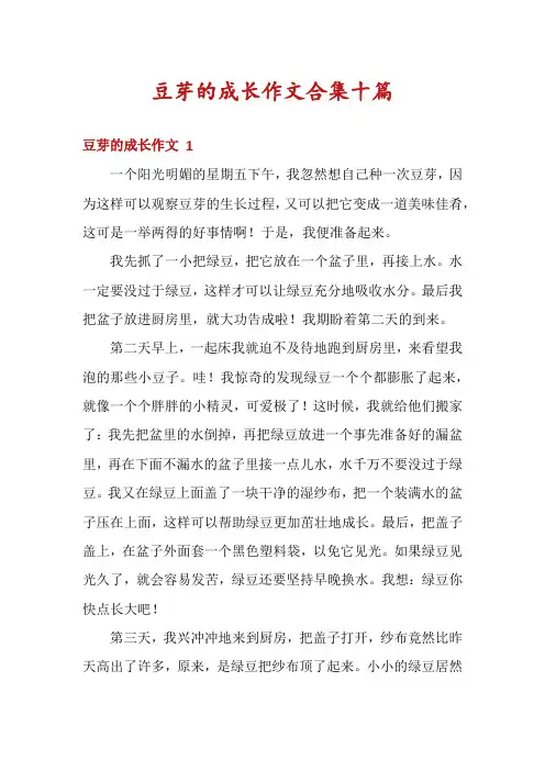 豆芽的成长作文合集十篇