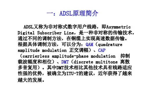 ADSL原理及常用组网介绍解析课件