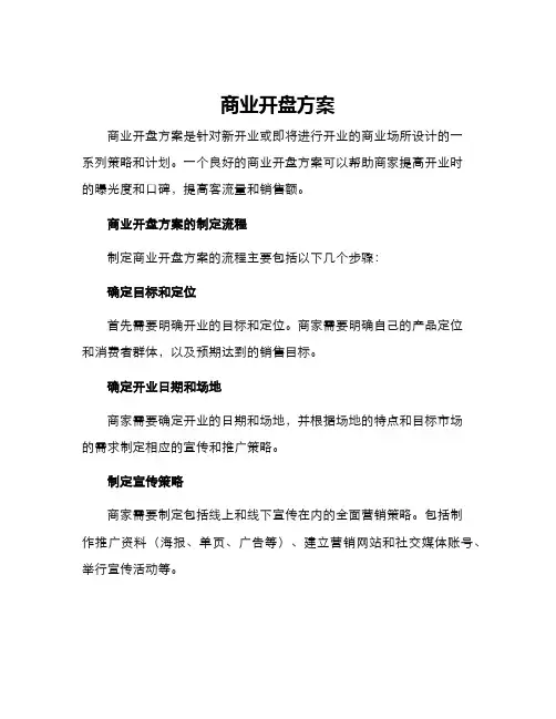 商业开盘方案