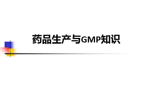 药品生产与GMP知识PPT课件