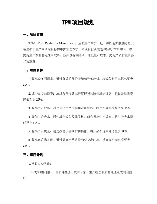 TPM项目规划