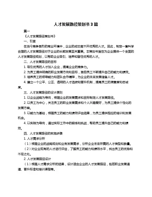 人才发展路径策划书3篇