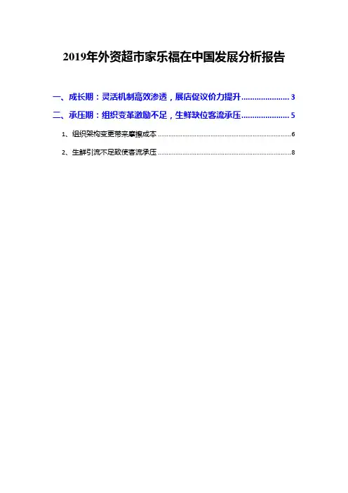 2019年外资超市家乐福在中国发展分析报告