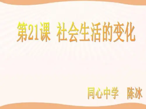 第21课 社会生活的变化