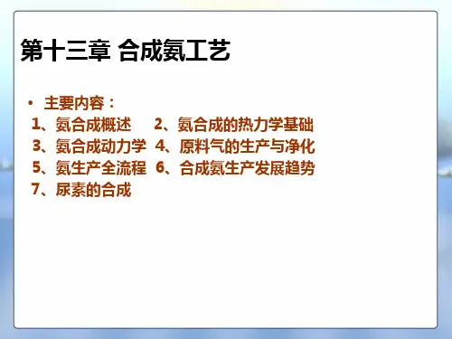 合成氨工艺的发展历史PPT课件