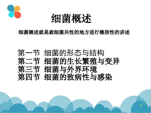 细菌概述细菌的致病性与感染