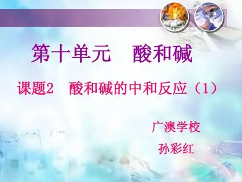 人教版第十单元第二课时 酸和碱的中和反应