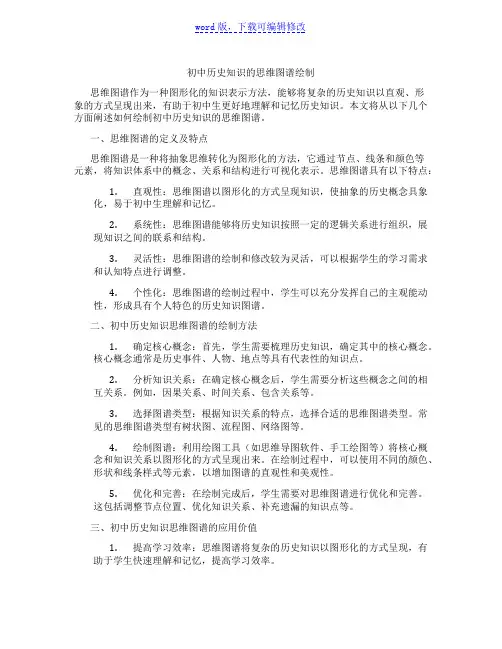 初中历史知识的思维图谱绘制范文