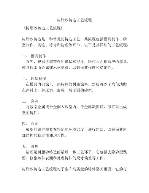 树脂砂铸造工艺流程