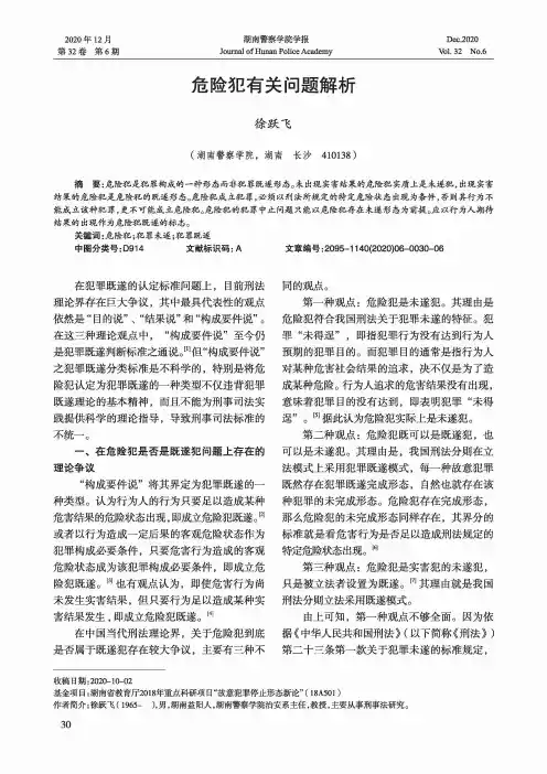 危险犯有关问题解析