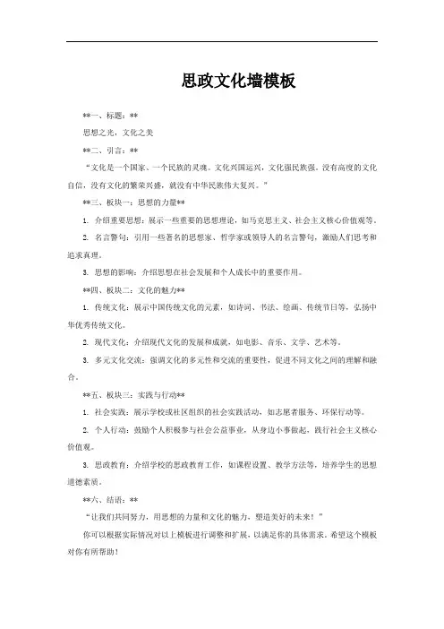思政文化墙模板