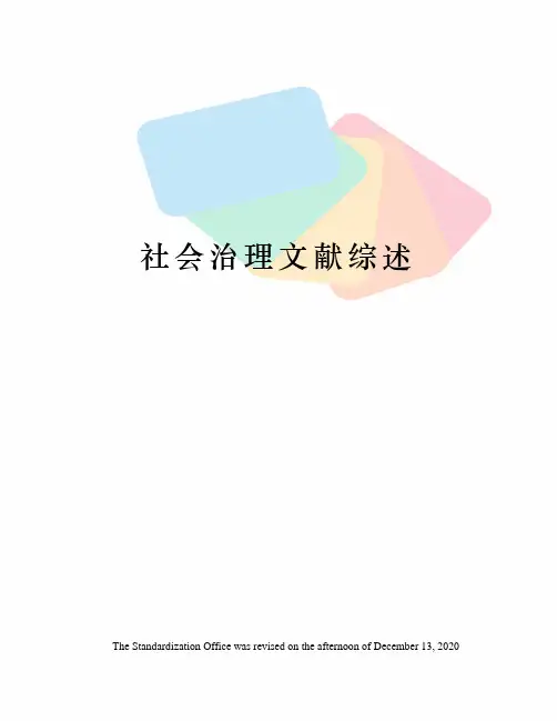 社会治理文献综述